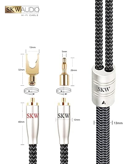 SKW WG20-05 Speaker Cables With Banana Plug For Home Cinema Amplifier Speaker HiFi System - Image 8