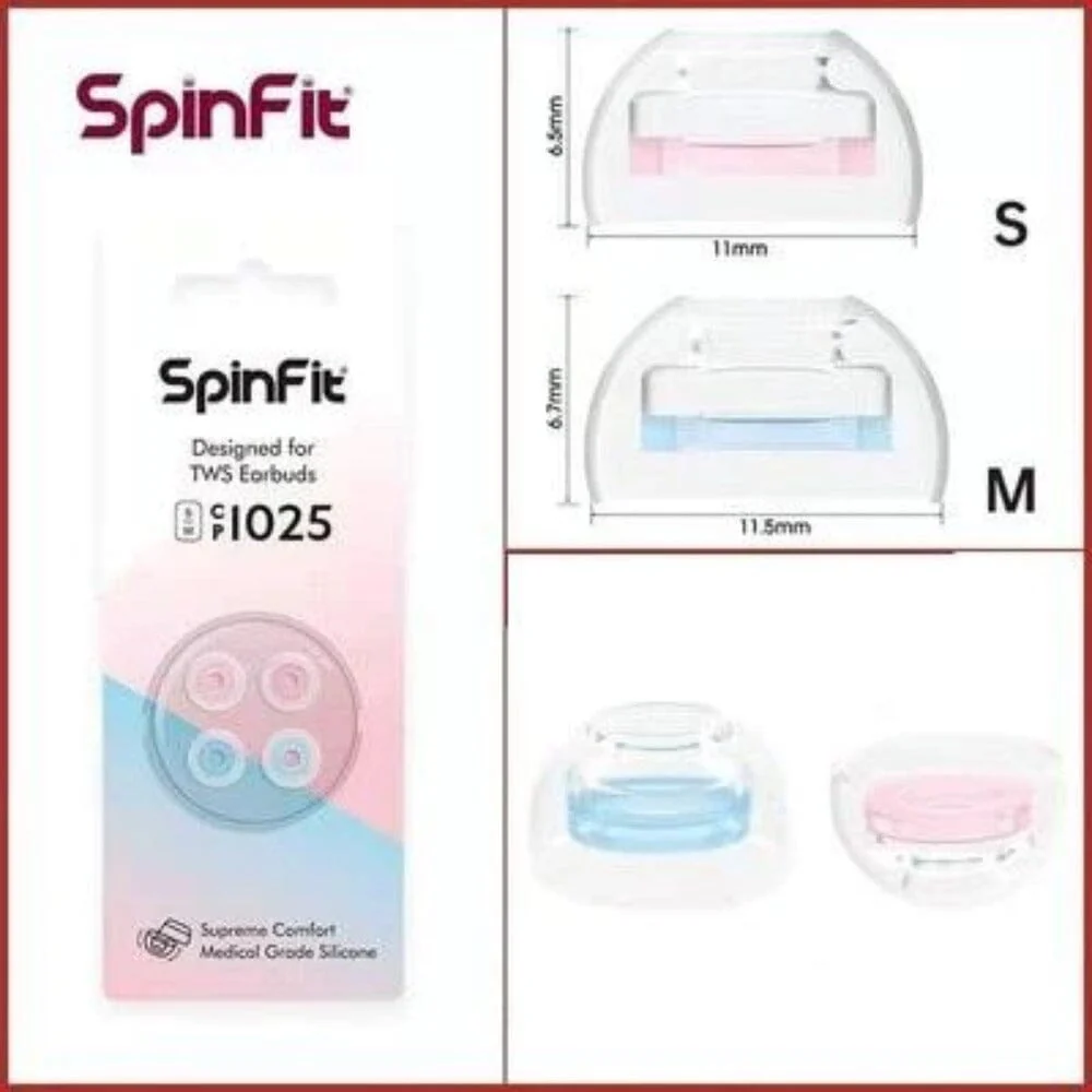 SpinFit CP1025 Universal Short Silicone Eartips for TWS 4.5 -5.5mm Nozzle - Image 3