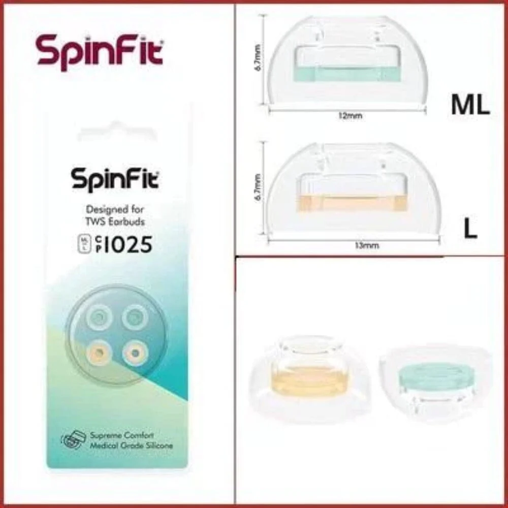 SpinFit CP1025 Universal Short Silicone Eartips for TWS 4.5 -5.5mm Nozzle - Image 4