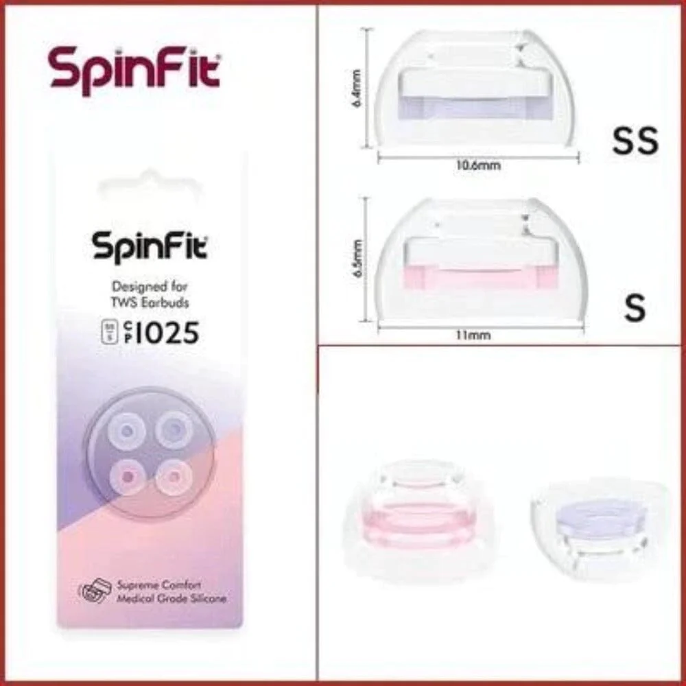 SpinFit CP1025 Universal Short Silicone Eartips for TWS 4.5 -5.5mm Nozzle - Image 5