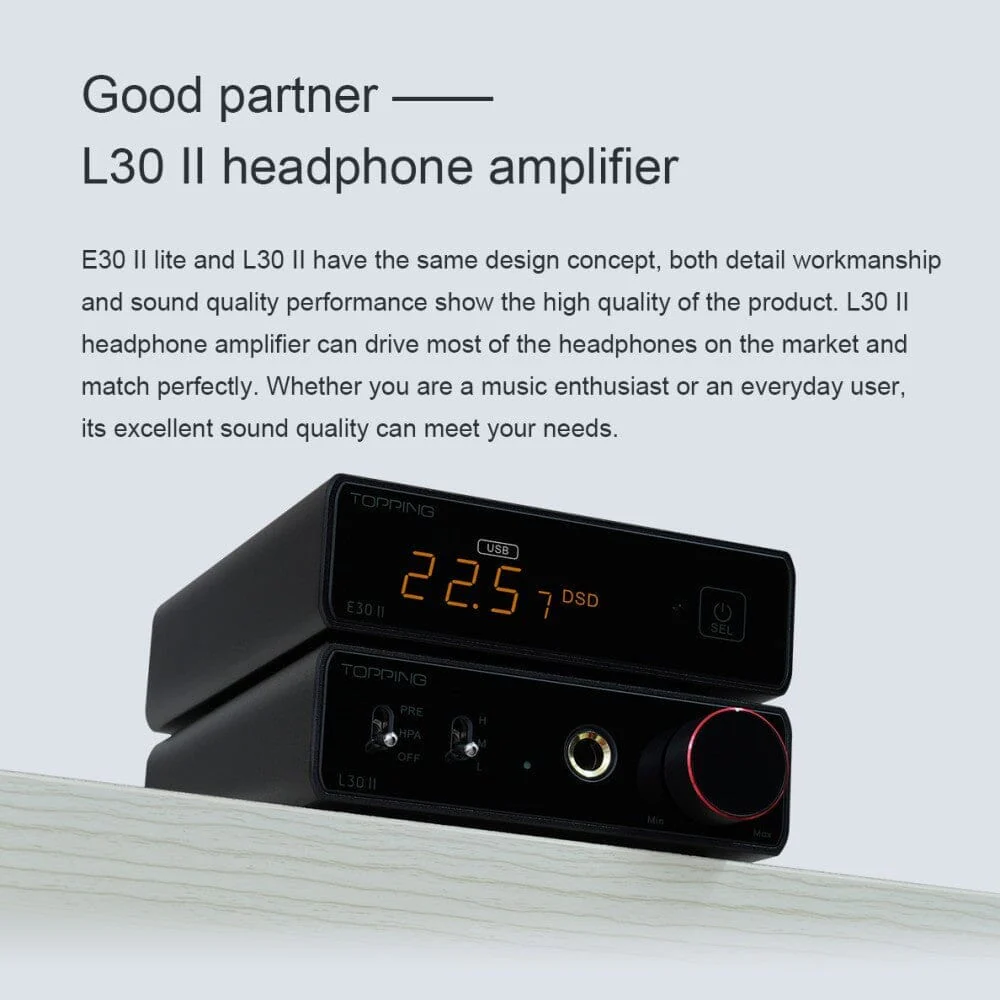 TOPPING E30 II Lite DAC + L30 II AMP + Gift RCA Cable Combo